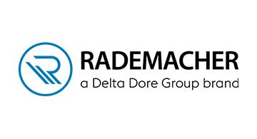 Das Bild zeigt das Rademacher-Logo mit dem Text „RADEMACHER, a Delta Dore Group brand“.